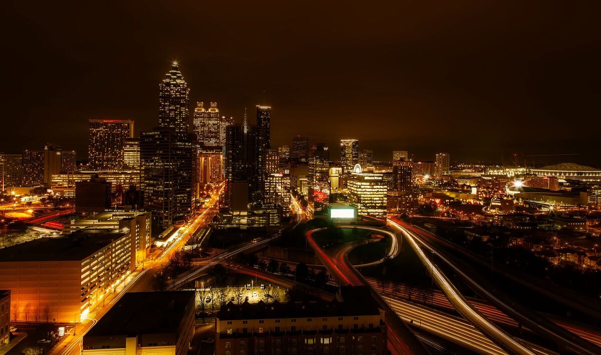 Midtown Atlanta high-rise office towers along Peachtree Street in the city core